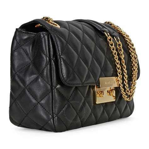 michael kors brandi shoulder bag black|Michael Kors quilted bag black.